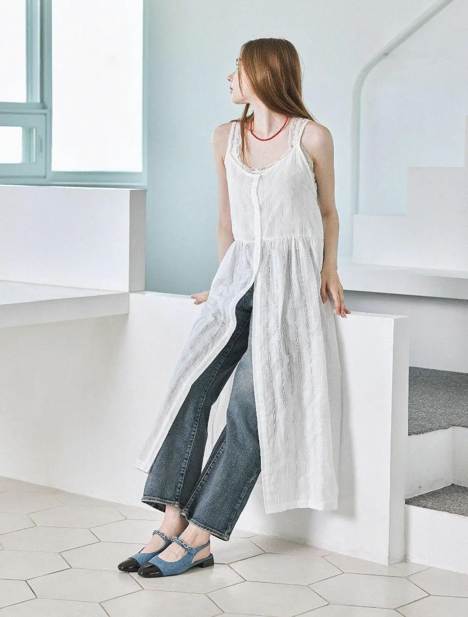 Chain Strap Sling Back