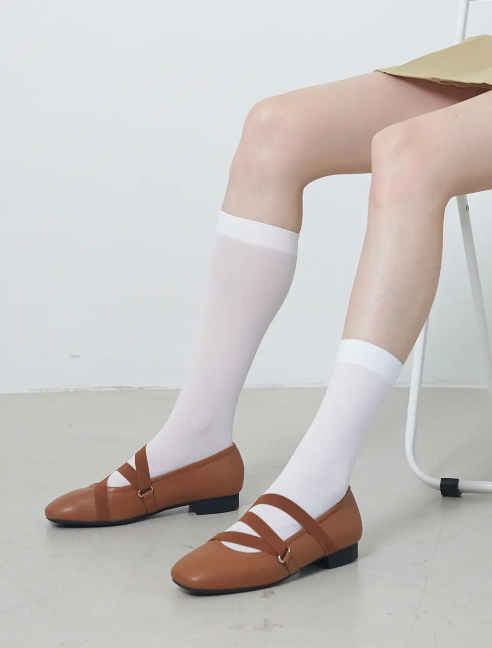 Up Banding Wrap Design Flat Shoes_2 Colors