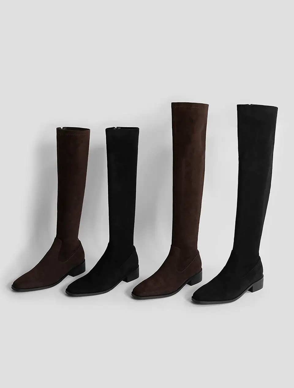 Divney Stretch Long Boots (3.5cm heel)