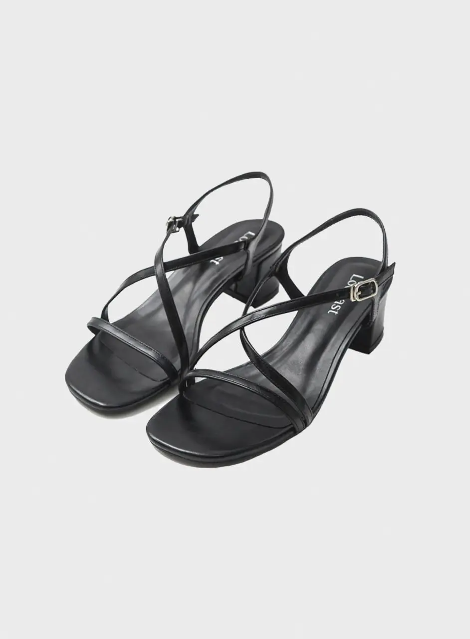 Anna X Strap Middle Heel Sandal_2colors