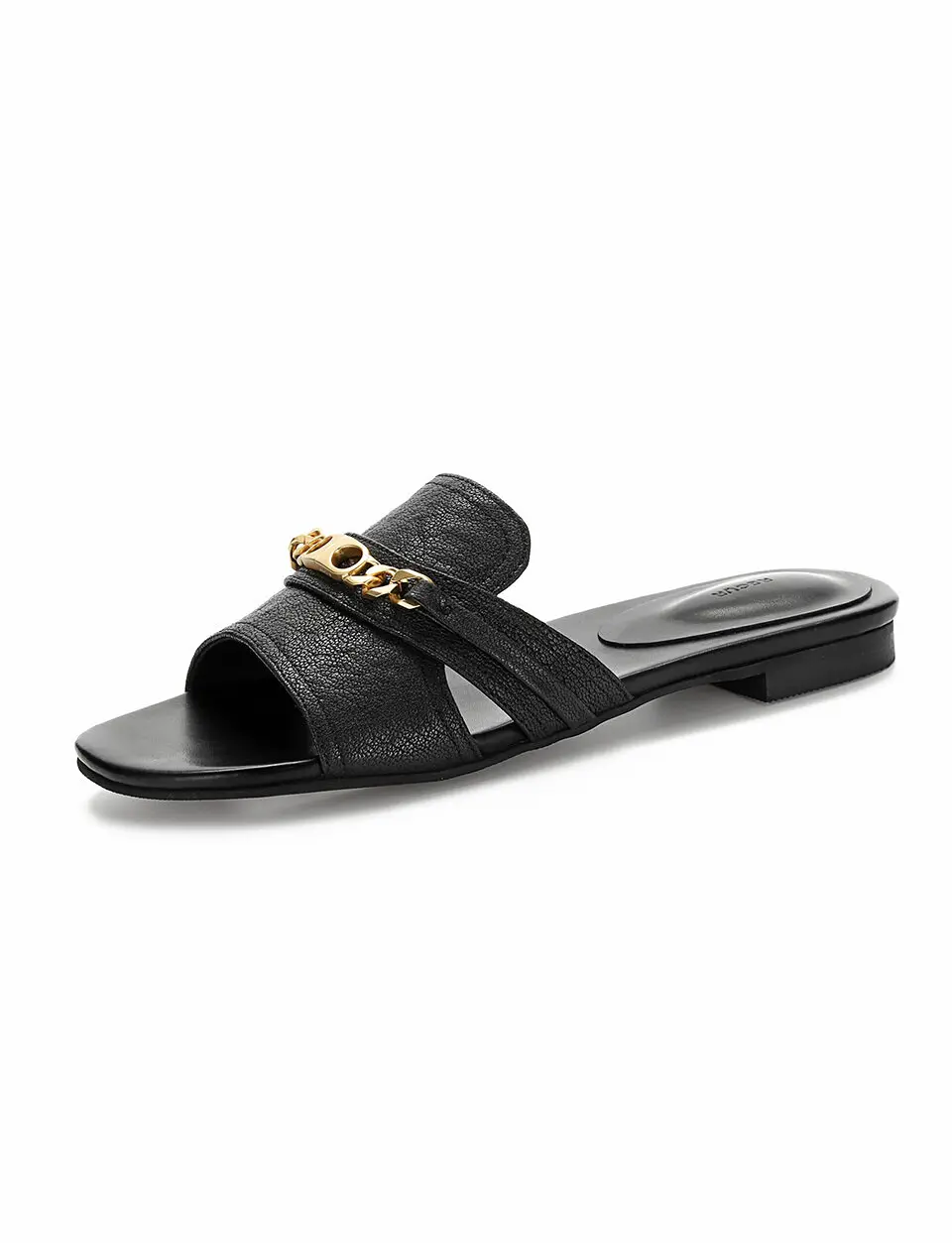 Anello Signature Chain Comfy Slippers - Black