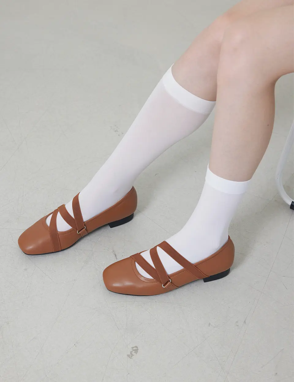 Up Banding Wrap Design Flat Shoes_2 Colors