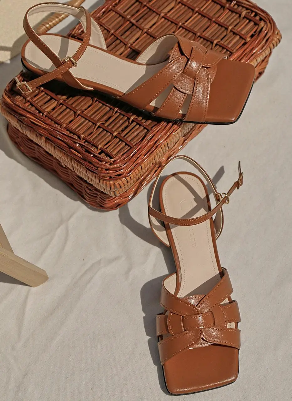 1643 EL Flat Sandals-cream,camel