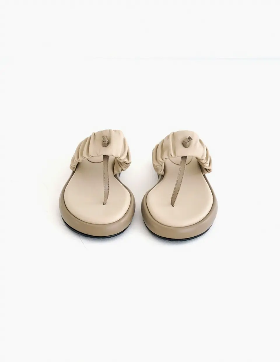 Dodu T-Strap Flip-Flop - Beige and Taupe