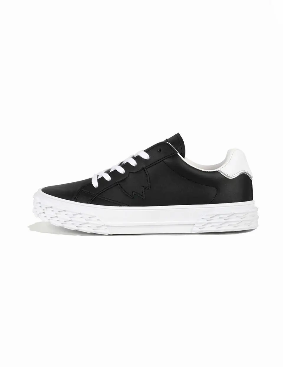 MAKO W LEATHER SNEAKERS [BLACK]