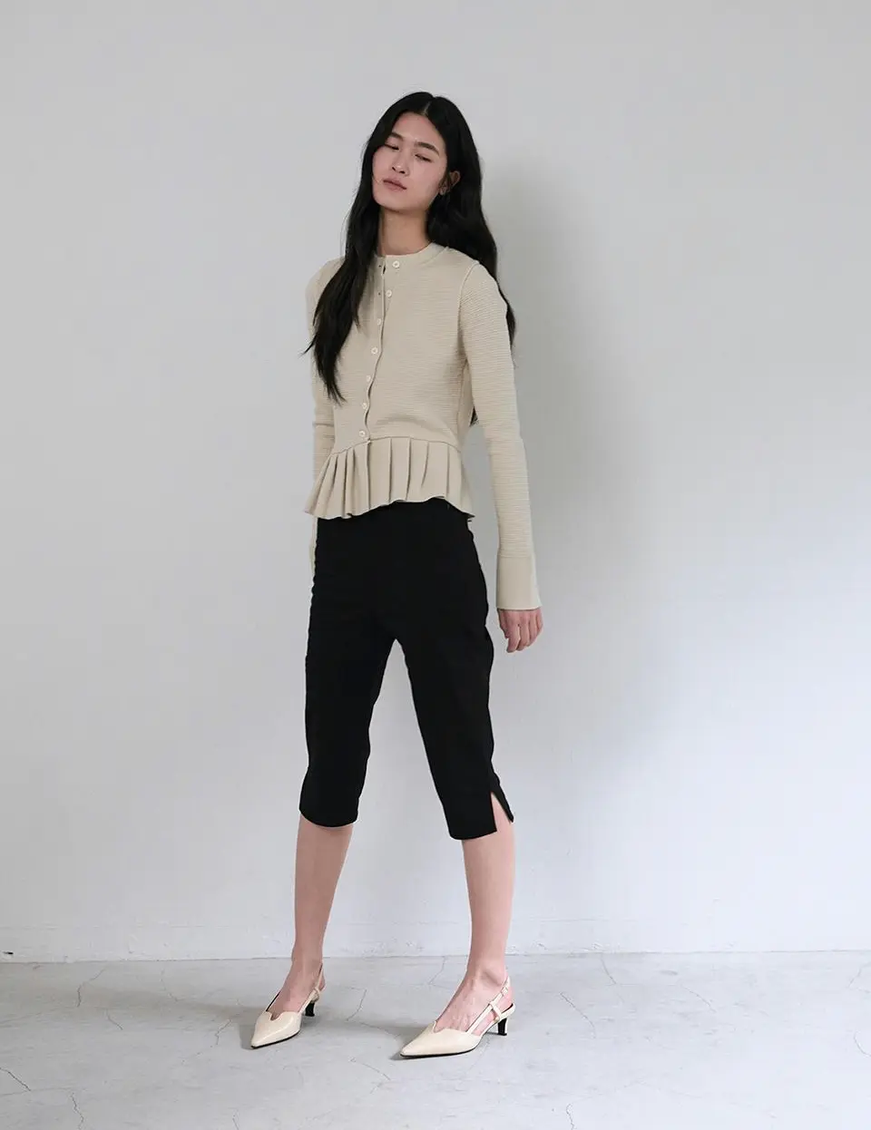 Aria Pointed Toe Slingback Heel - Buttery Yellow Beige