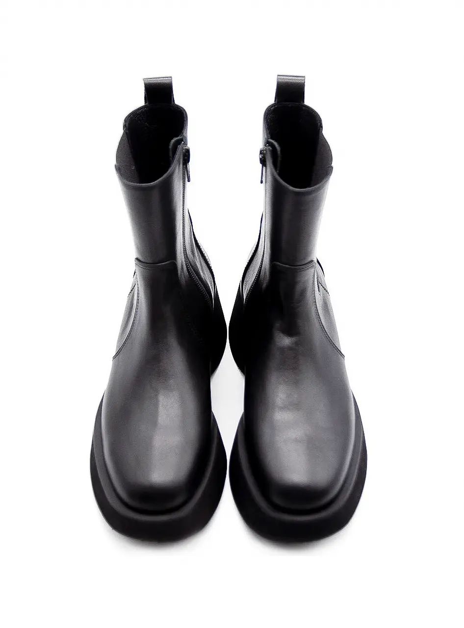 Zip Up Chelsea Platform_Black