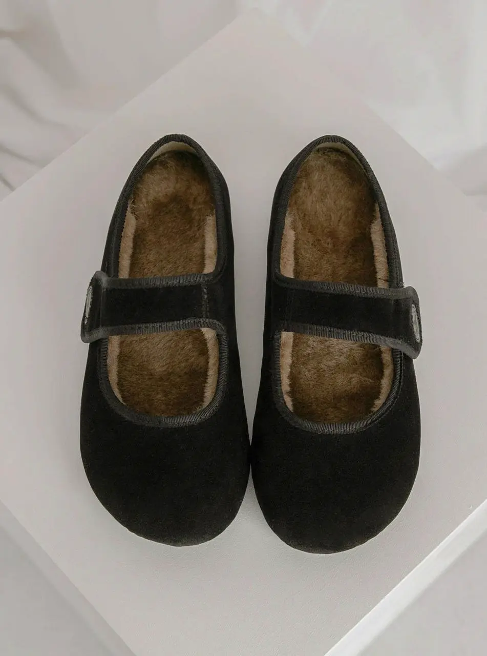 Piglet Piglet Velcro Height-Increasing Fur 3cm Mary Jane