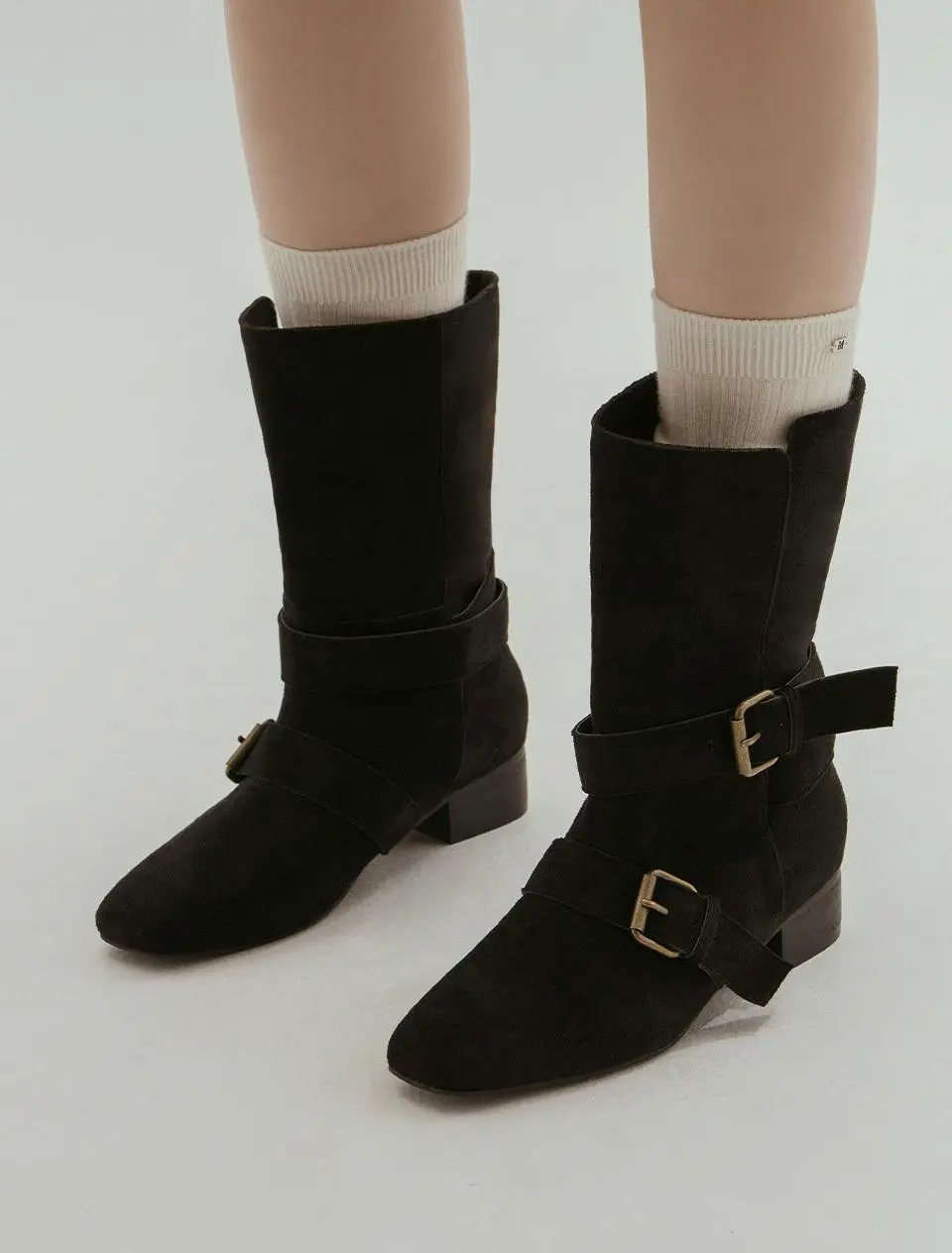 Rossi Suede Belt 4cm Mid-Calf Boots