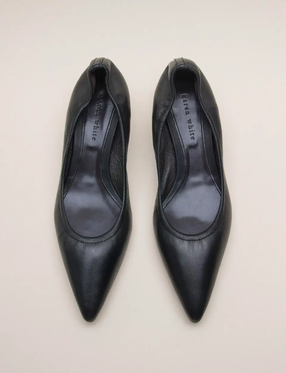 Leather Kitten Heel Pumps [Sage] (kw2812)