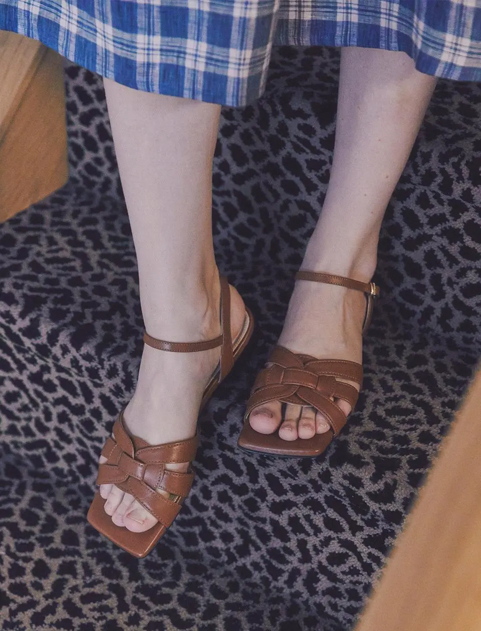 1643 EL Flat Sandals-cream,camel
