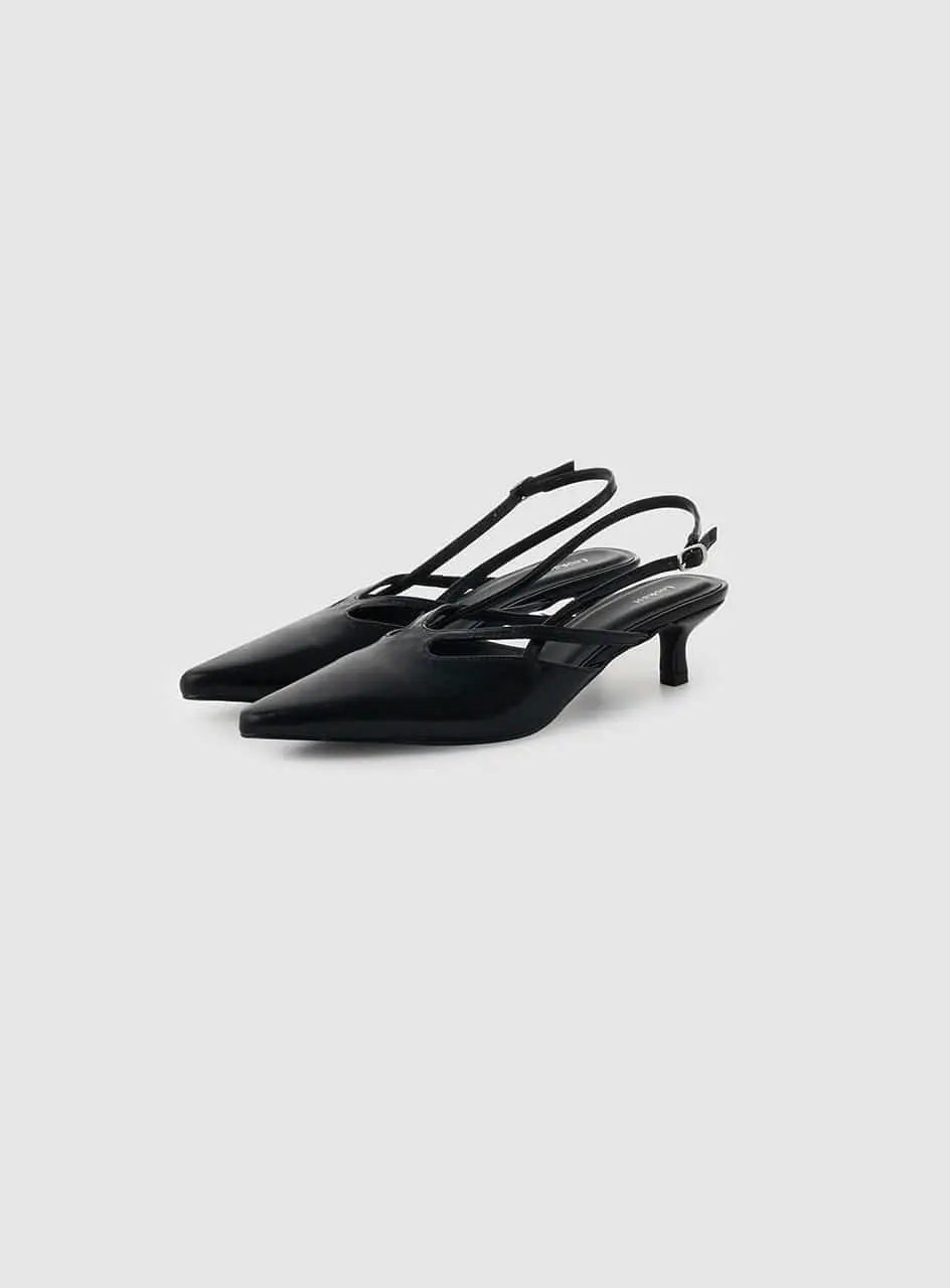 LEA STRAP SLINGBACK PUMPS [BLACK]
