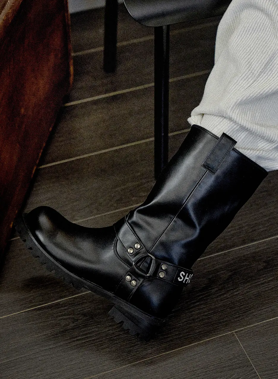 Bermuda Triangle Belt Biker Boots