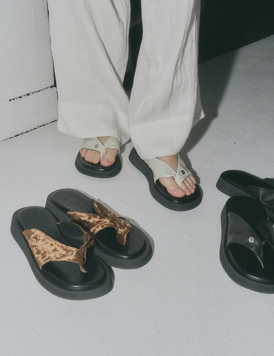 REVE Soft Leather Platform 3cm Slides