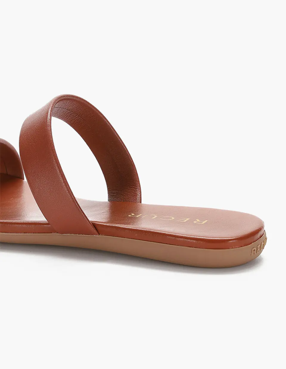 Anello Modern Padded Double Strap Slides - Ginger