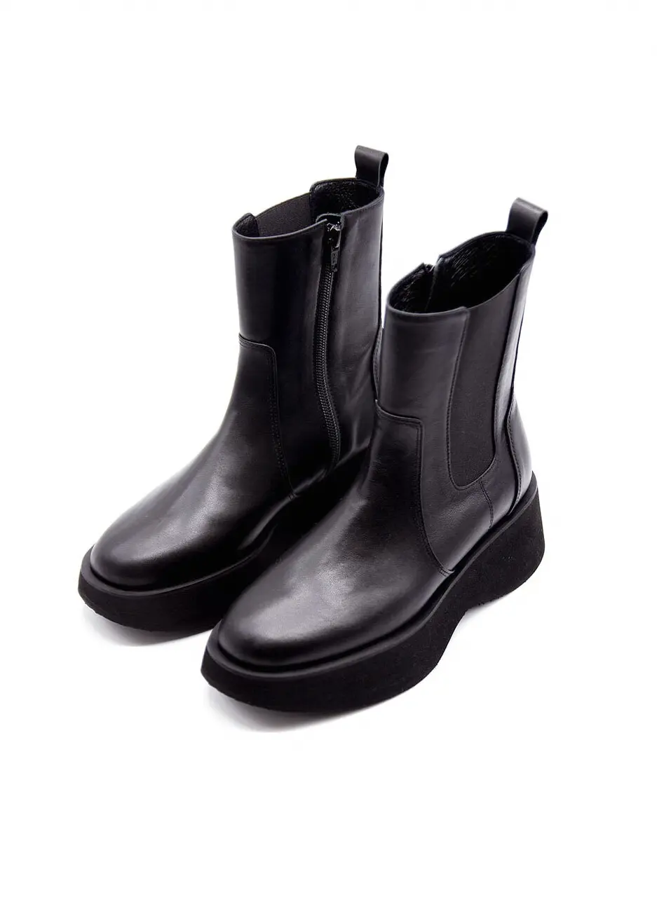 Zip Up Chelsea Platform_Black