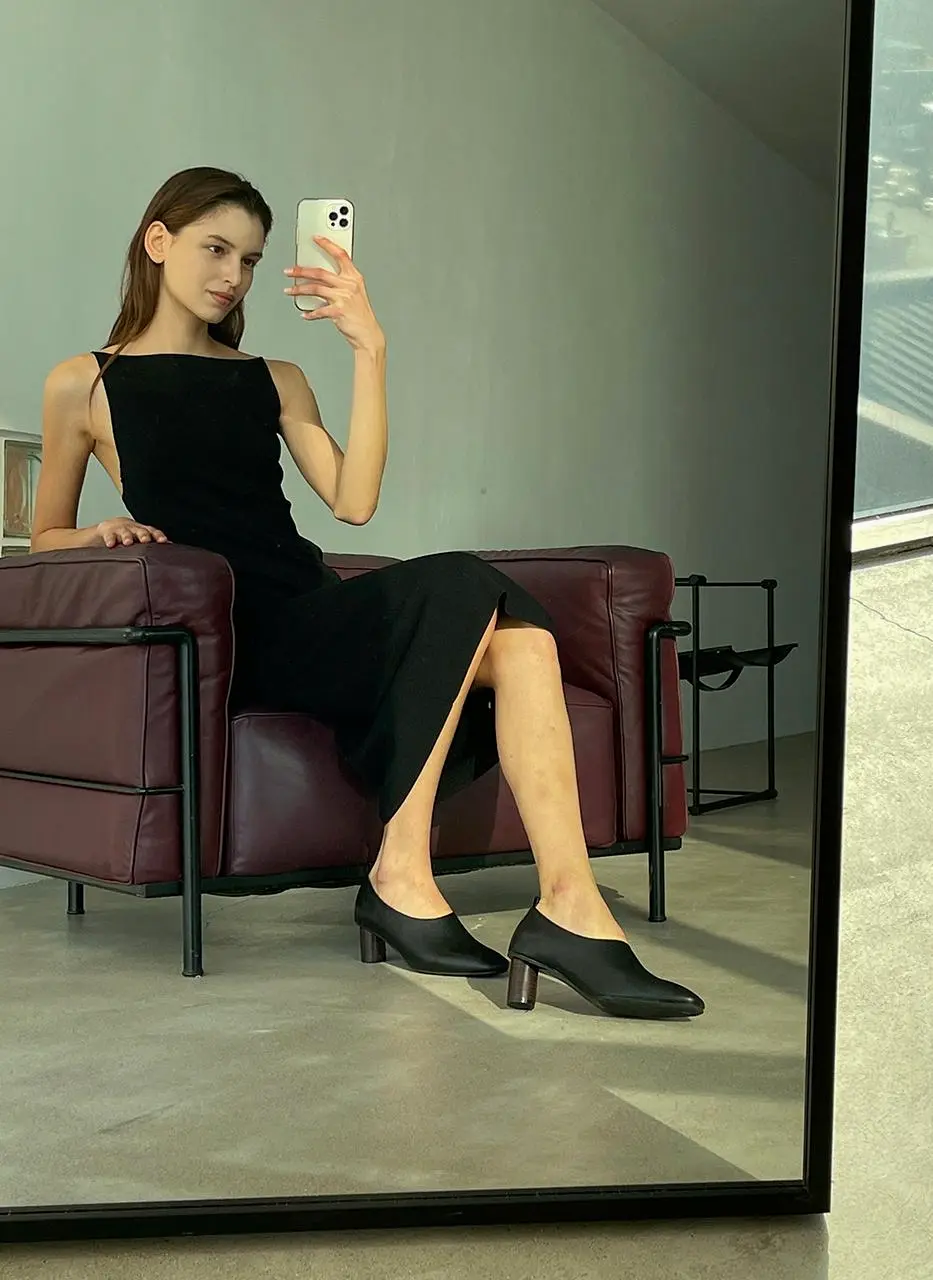 6cm Round Glove Pumps [Brown]