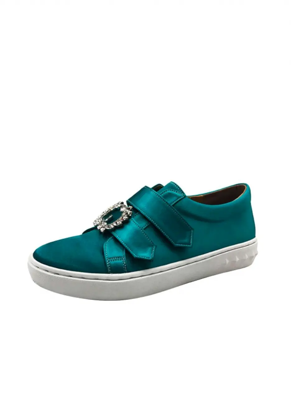SILVO satin SNEAKERS [green]
