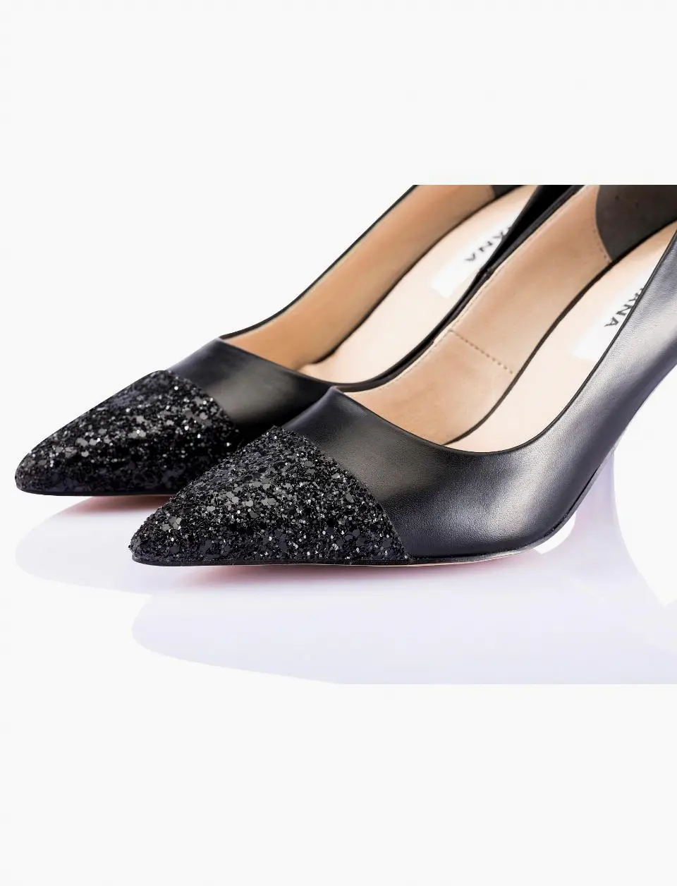 Glitter Stiletto Pumps [Black]