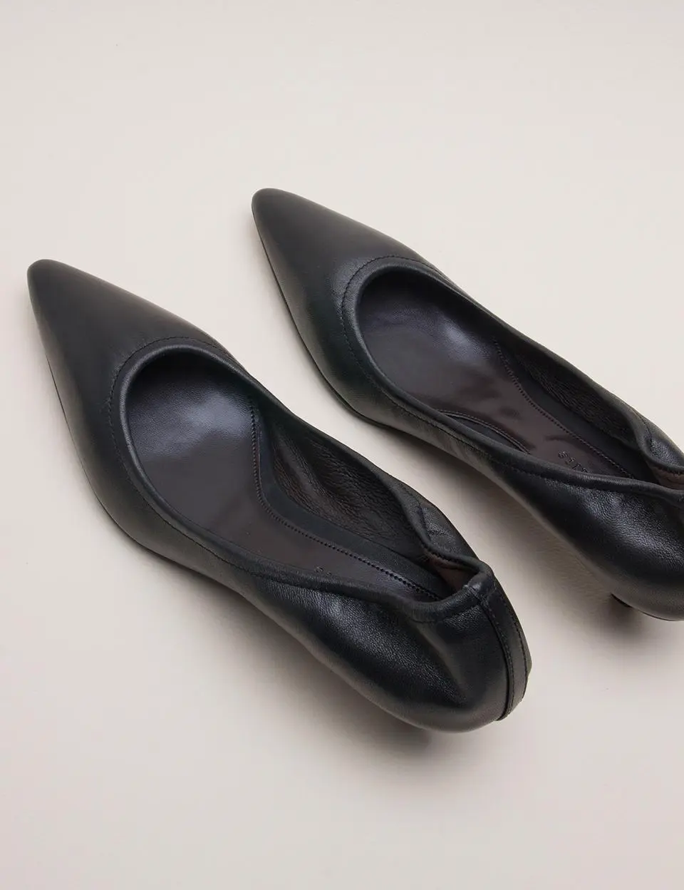 Leather Kitten Heel Pumps [Sage] (kw2812)