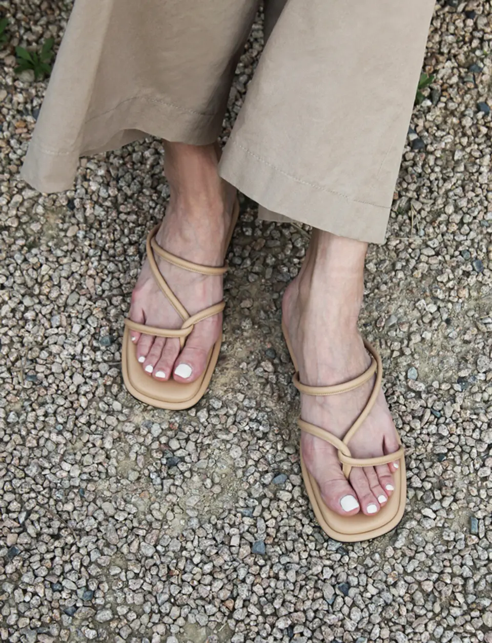 Maya Slides_Leather Beige