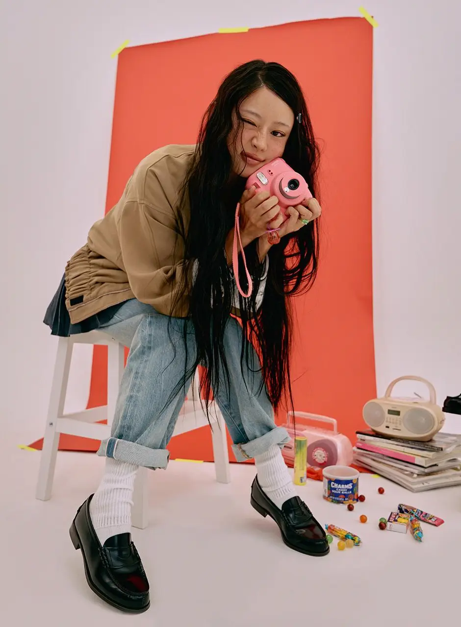 Cowhide Leather Classic EE Width Penny Loafer [BLACK] (HS-304)