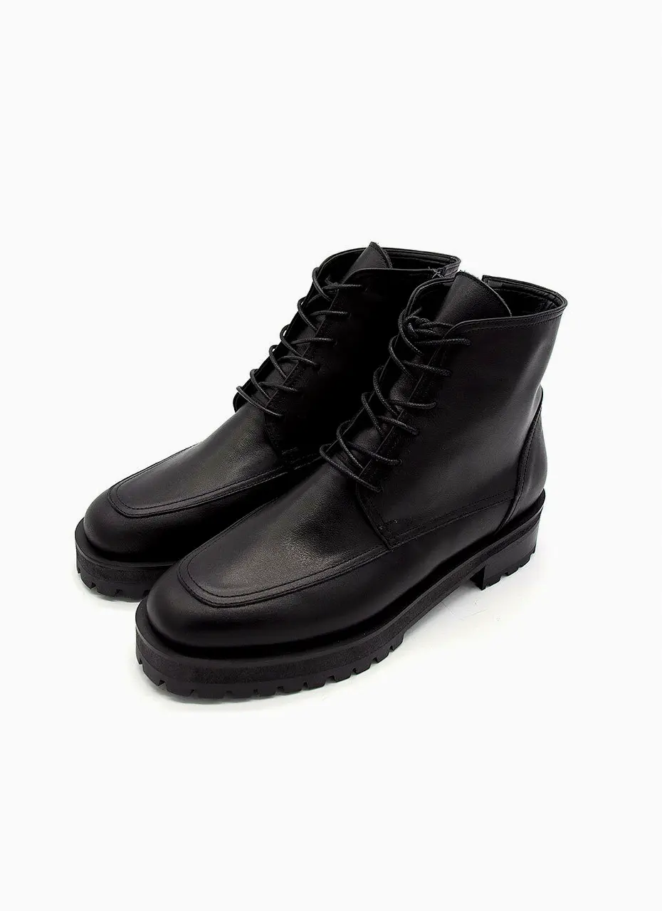 Lace Platform Boots - Black