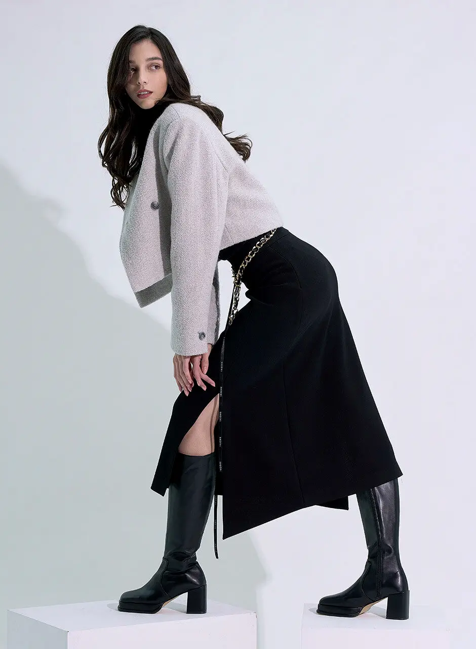 Sofia Square Toe Long Boots - 2Colors