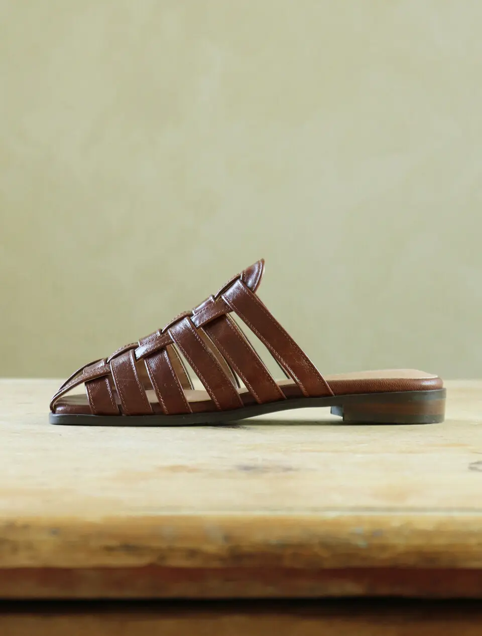 Papa Strap Cage Mules - Brown