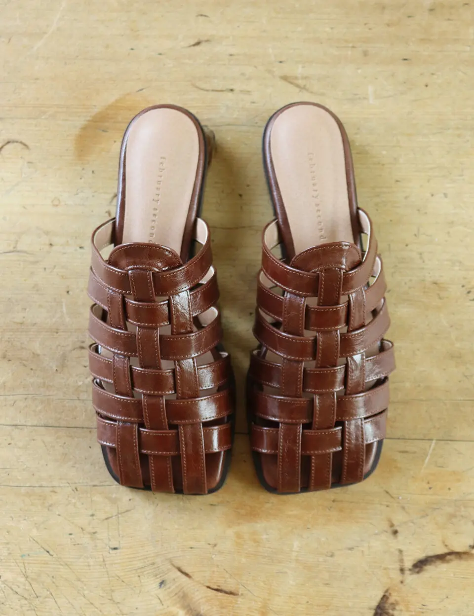 Papa Strap Cage Mules - Brown