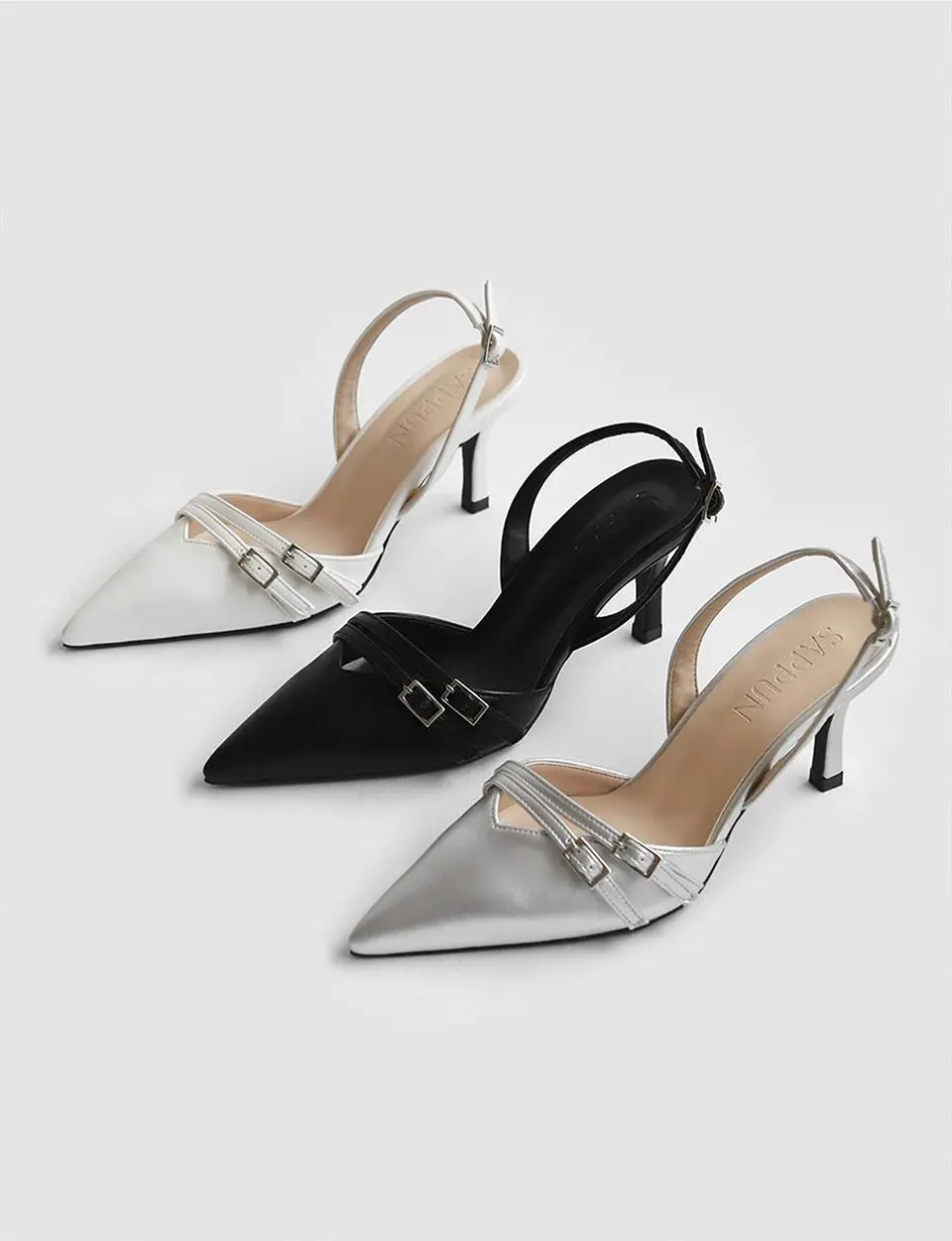 Rensia Buckle Strap Slingback Pumps (5/7cm)
