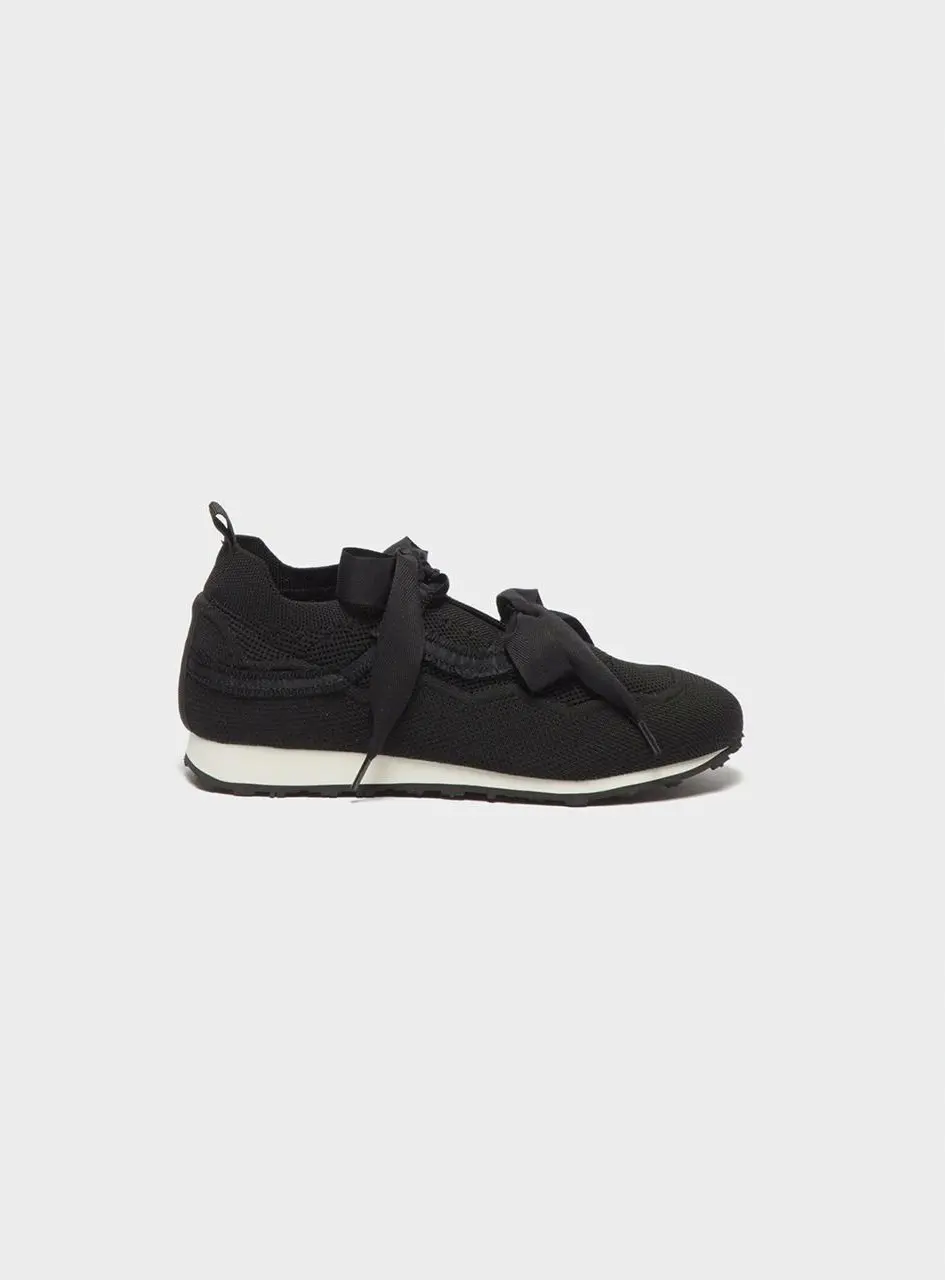 Ruffle knit sneakers(black)_DG4DS26007BLK