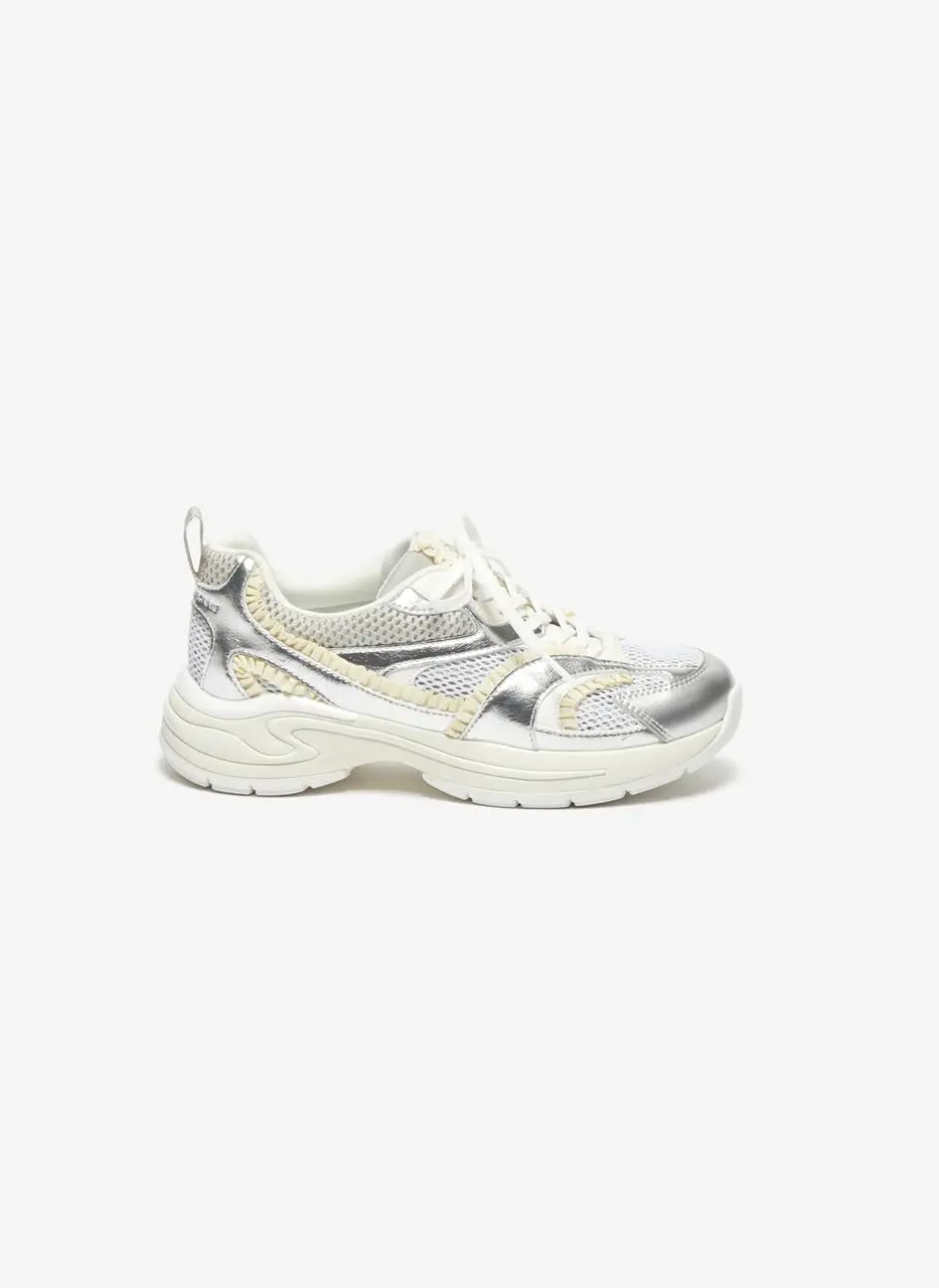 Ruffle mesh Sneakers [silver] (DG4DS26037SVX)