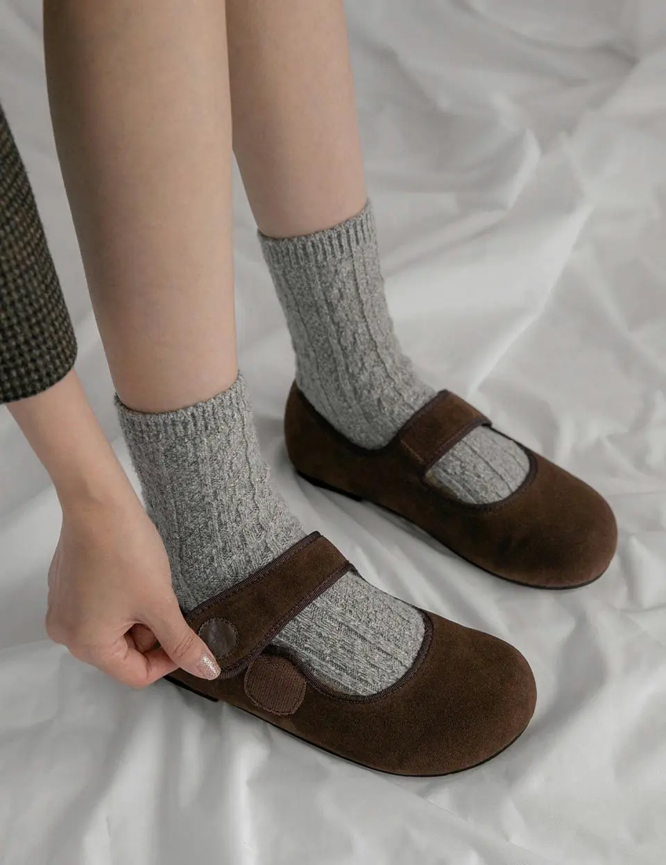 Piglet Piglet Velcro Height-Increasing Fur 3cm Mary Jane