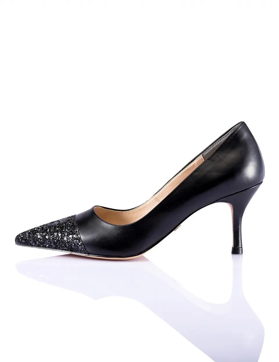 Glitter Stiletto Pumps [Black]