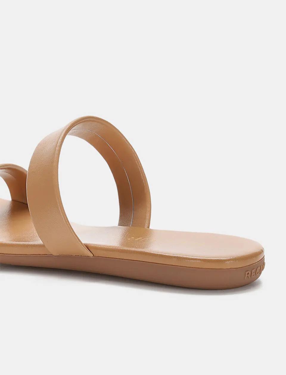 Anello Modern Padded Double Strap Slides - Sand