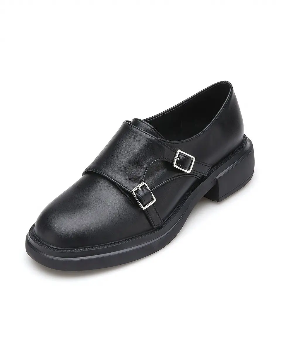 Round To Double Monk Strap Shoes (4 cm/2colors)
