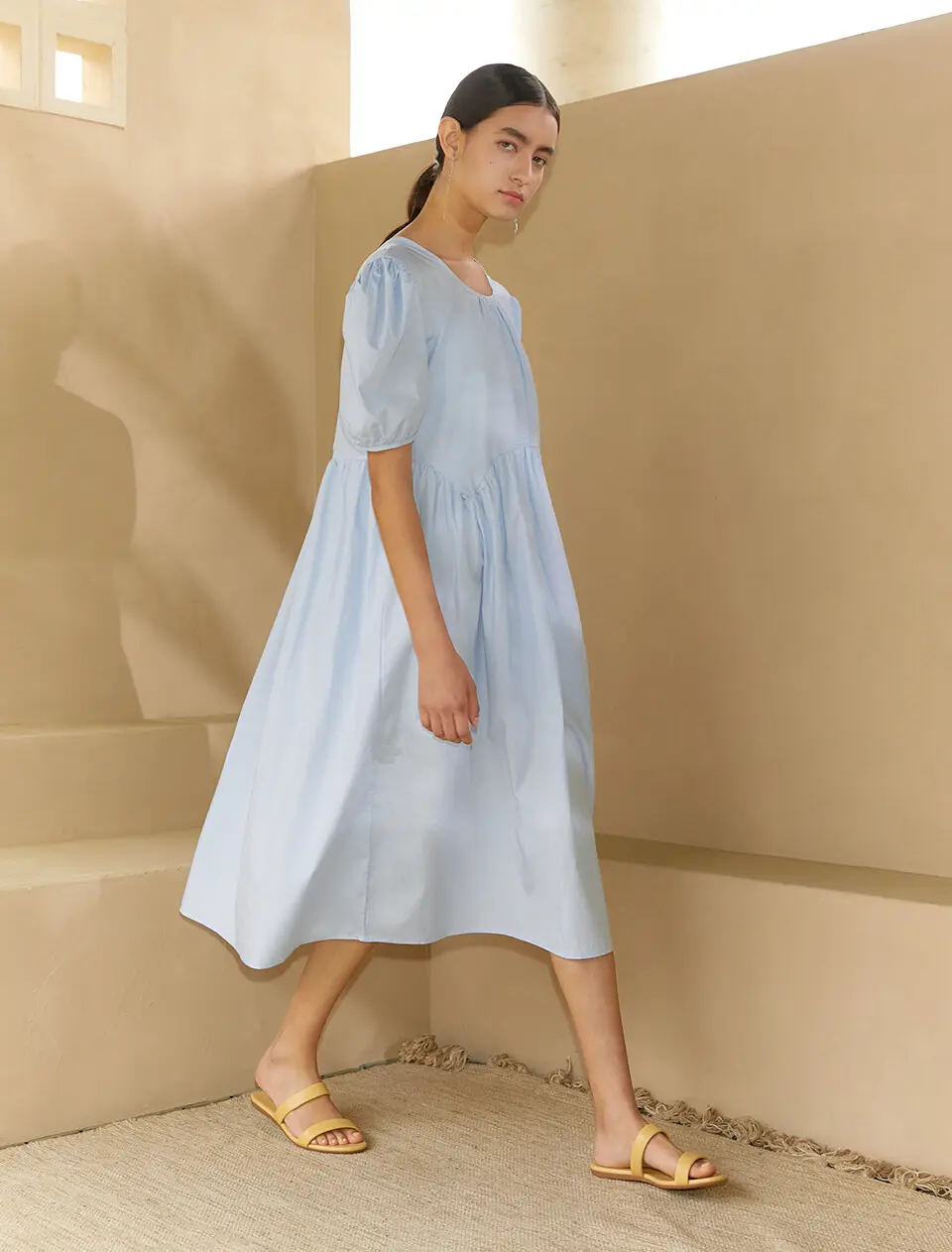 Anello Modern Padded Double Strap Slides - Butter