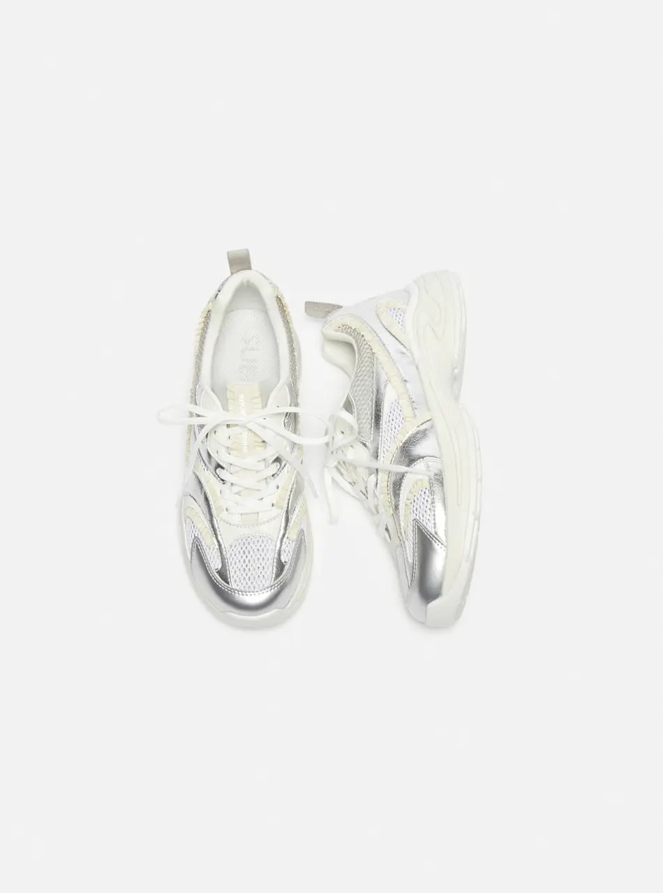 Ruffle mesh Sneakers [silver] (DG4DS26037SVX)