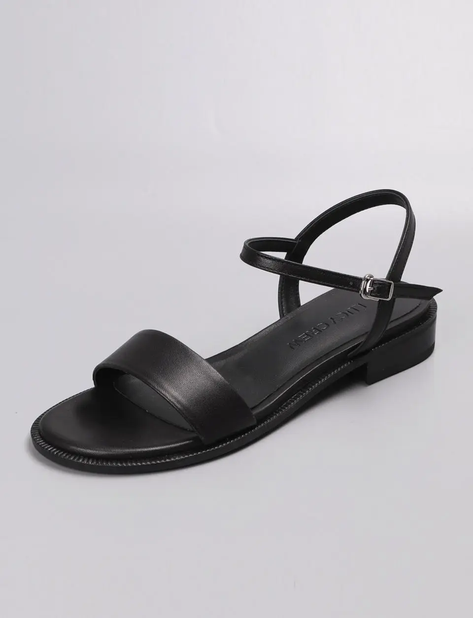[Exclusive] Open-toe Minimal Strap Flat Sandals LC587_2cm