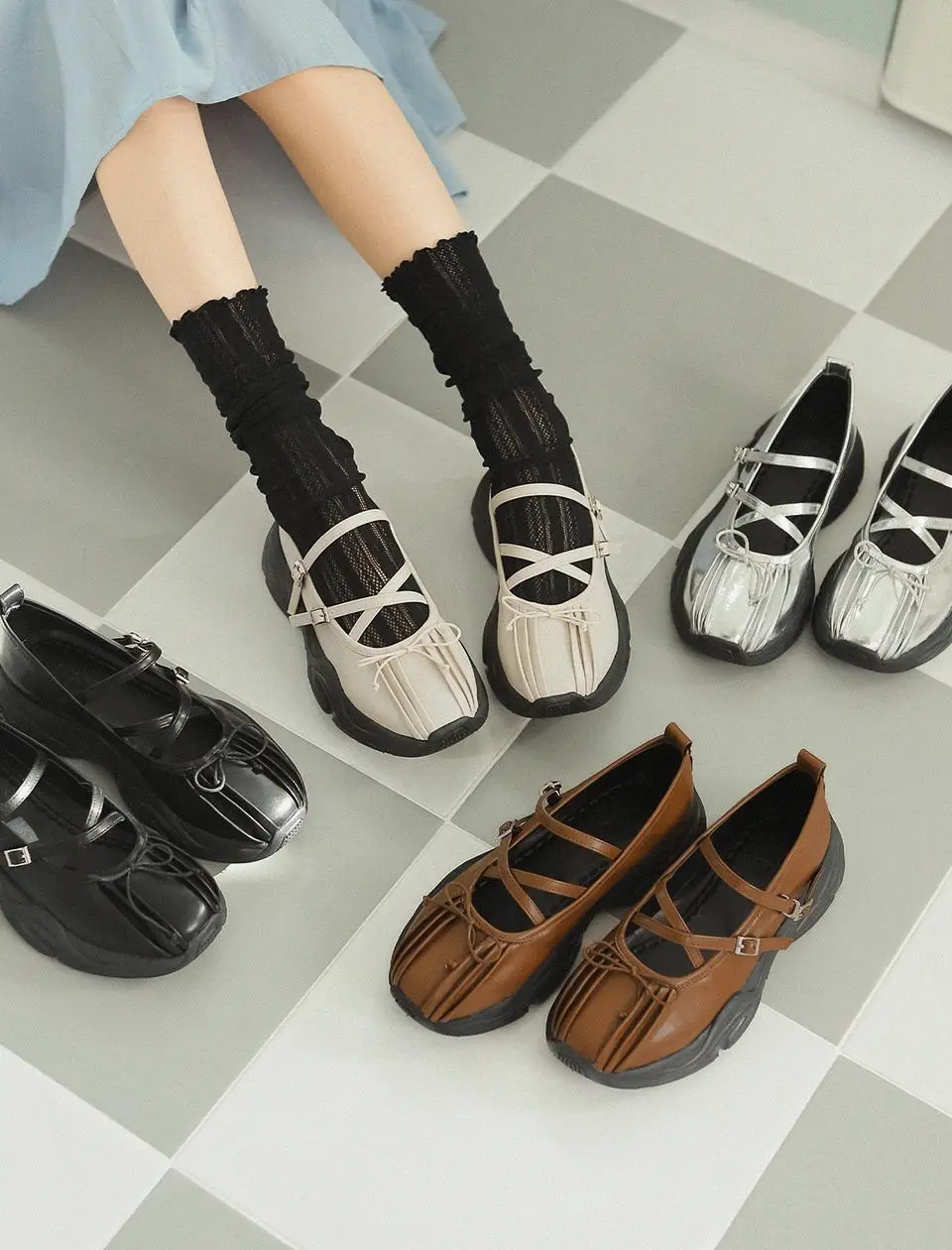 Platform Ribbon Mary Jane (7Colors)