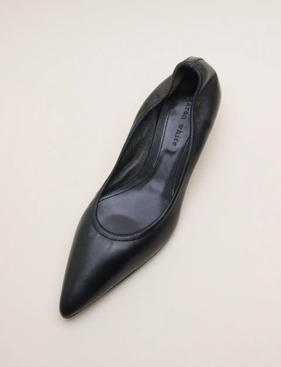 Leather Kitten Heel Pumps [Sage] (kw2812)