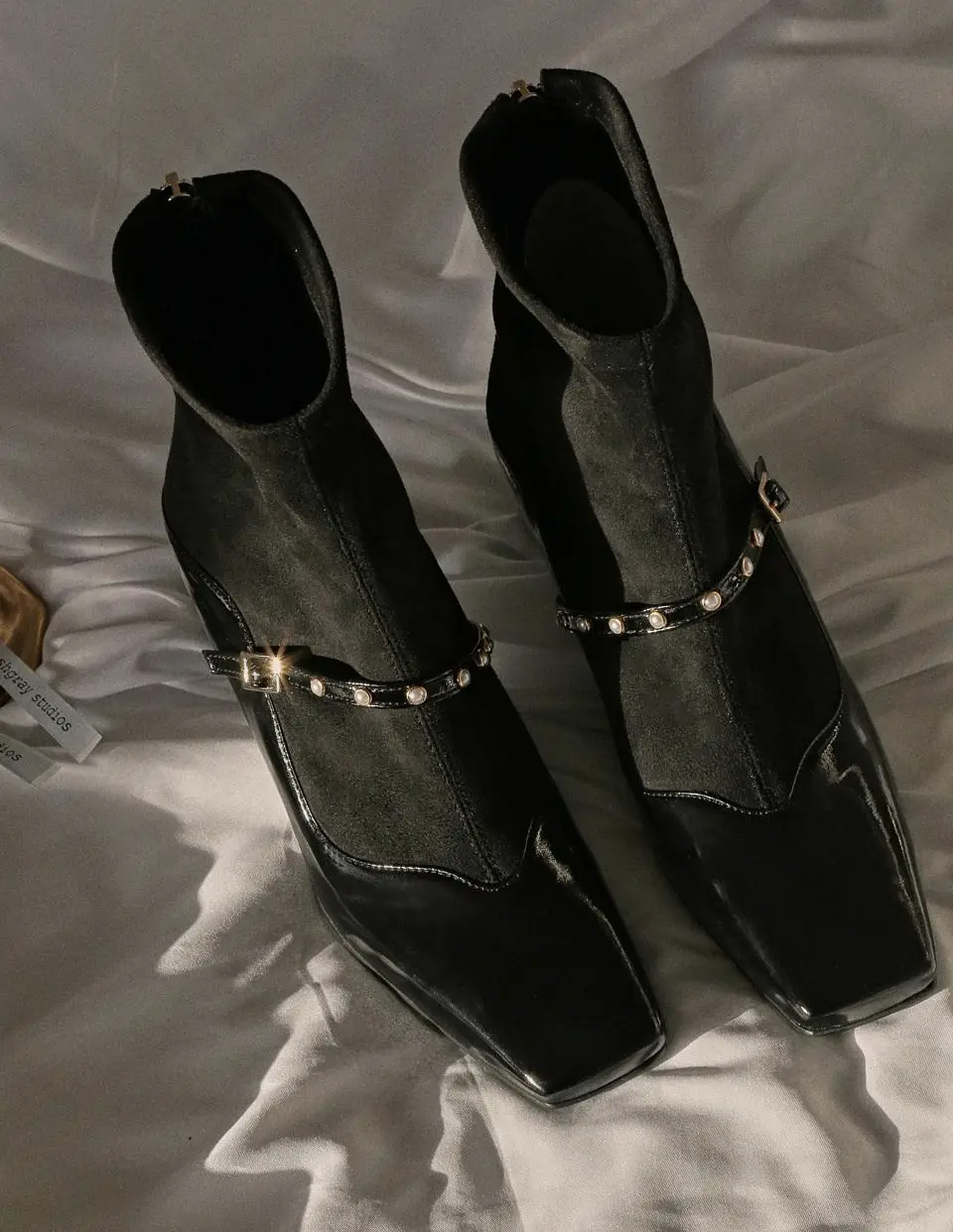 1422 Marang Boutique Strap Ankle Boots - Black