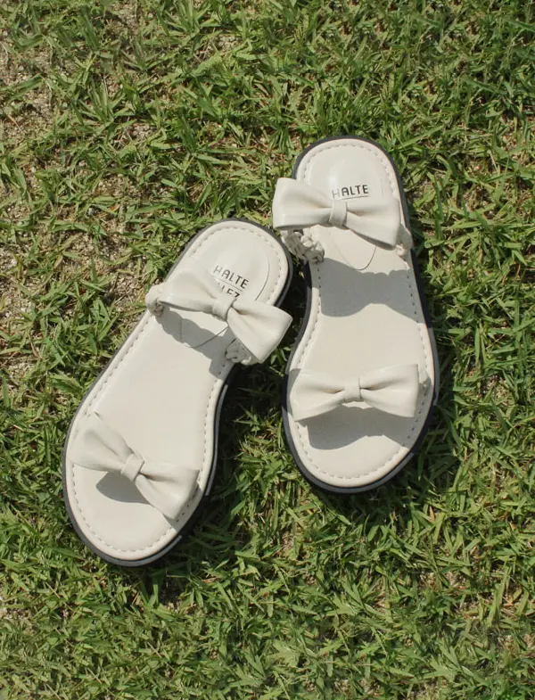 Double Ribbon Strap Sandals