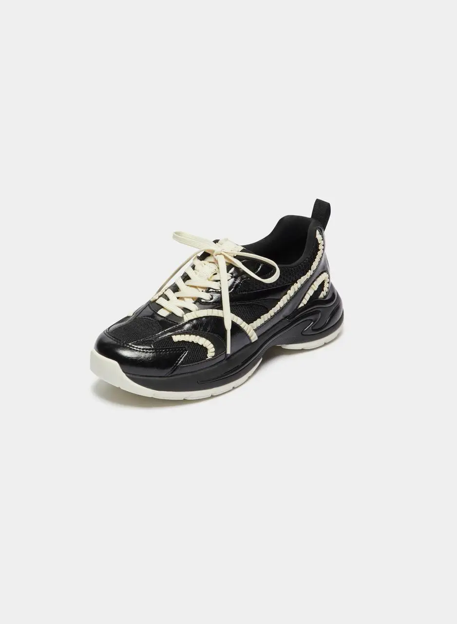 Ruffle mesh sneakers [black] (DG4DS26037BLK)