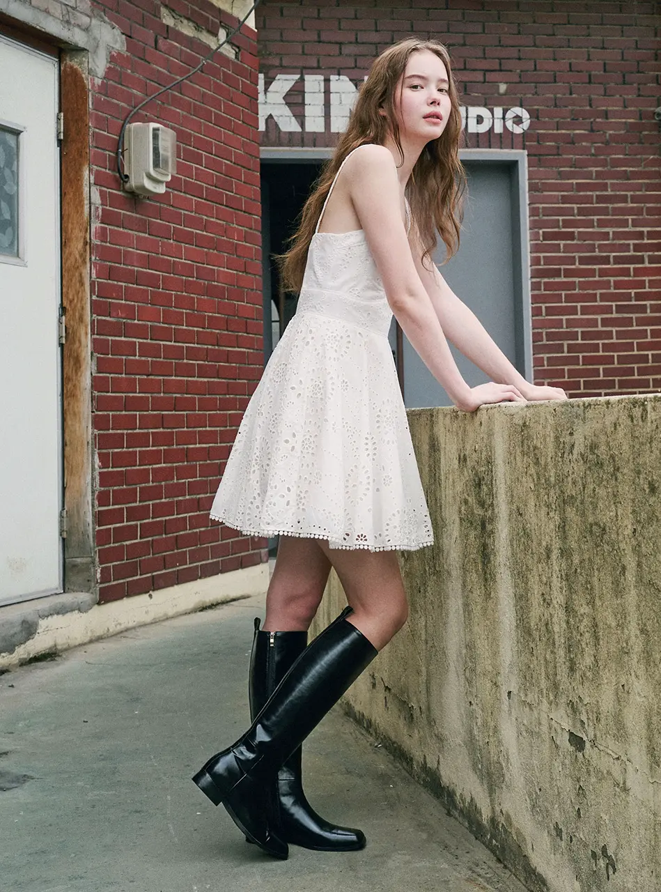 Monette Cutting Square Long Boots (2.5cm)