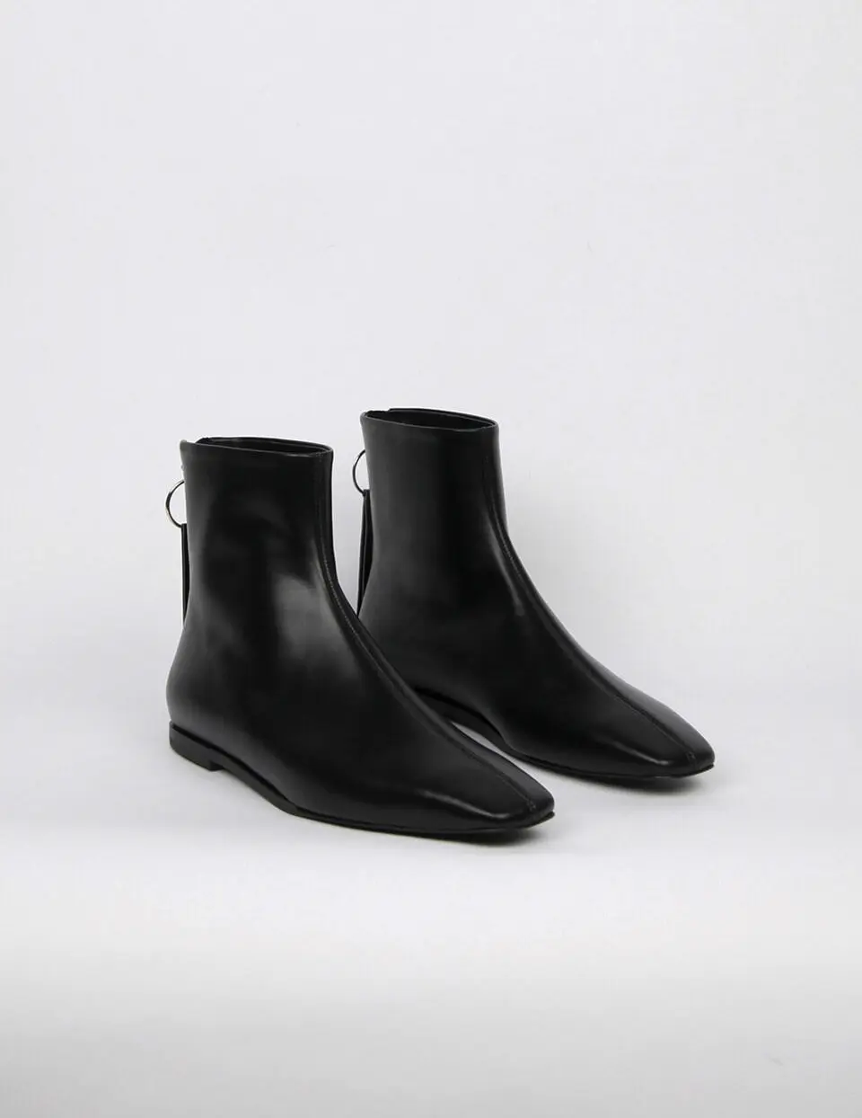 Bella Flat Ankle Boots Black