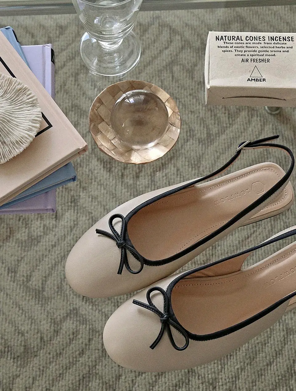 1968 Loop Ribbon Slingback Flat Shoes