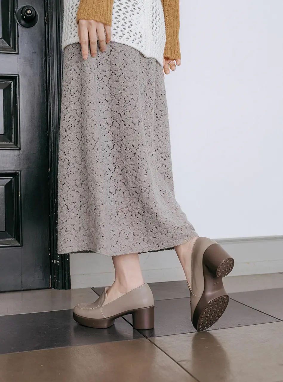 Natural Leather Domestically Handmade Mila Platform Pumps (GIS-47214)