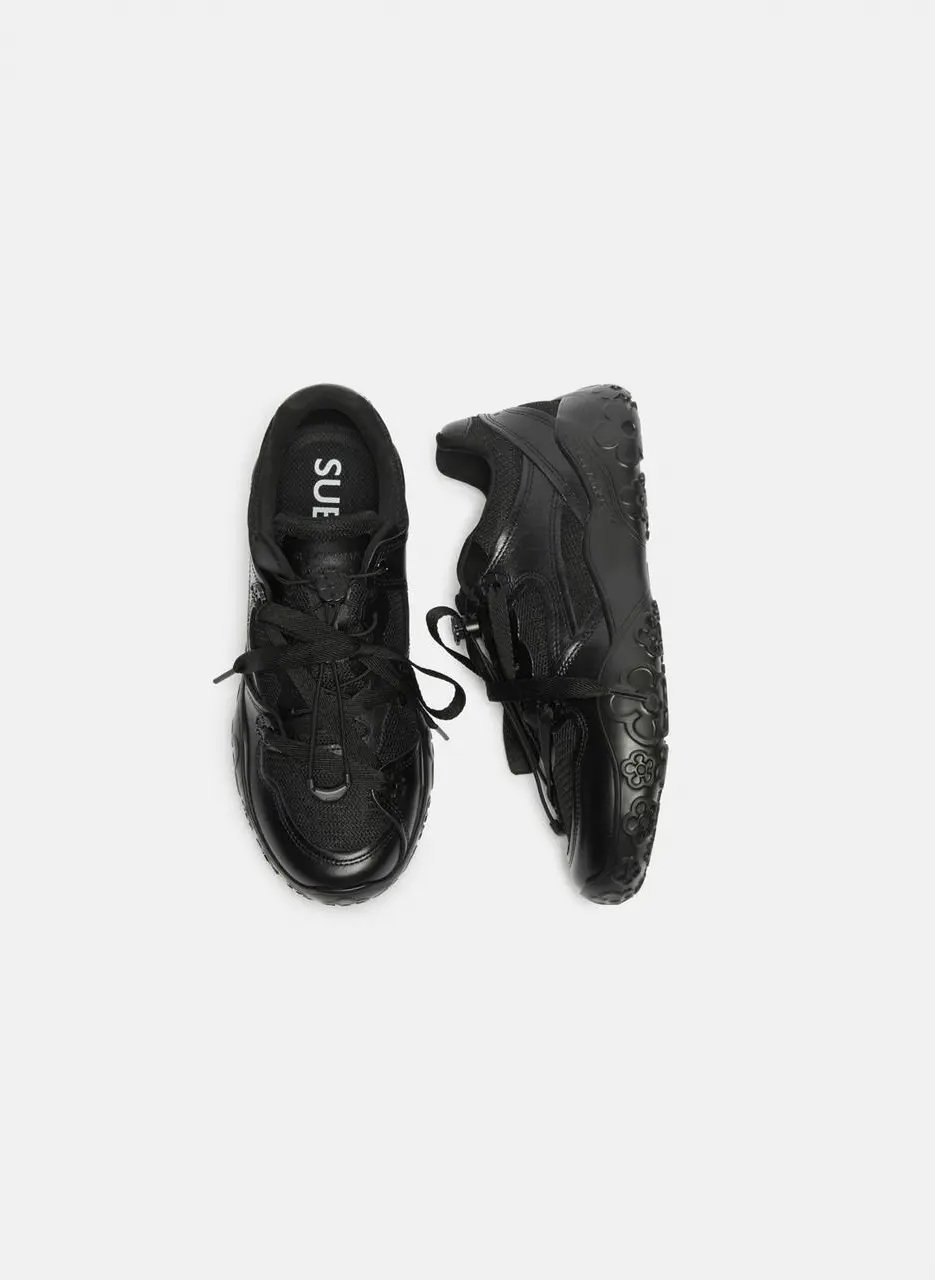 Flower lace-up sneakers [black] (DG4DS26020BLK)